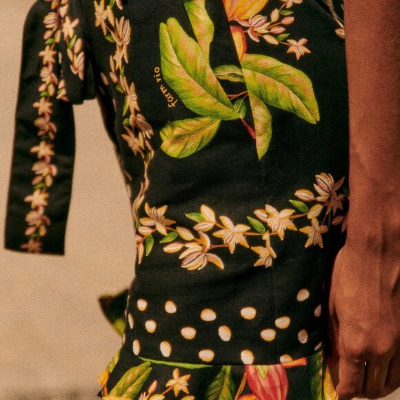 NWT Sezane x Farm Rio Elise Jumpsuit. Paraiso De Cacau Print - Picture 3 of 14
